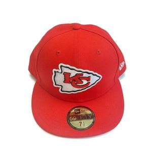59Fifty New Era Size 7 1/2 Kansas City Chiefs Fitted Hat Front Door Cap Red